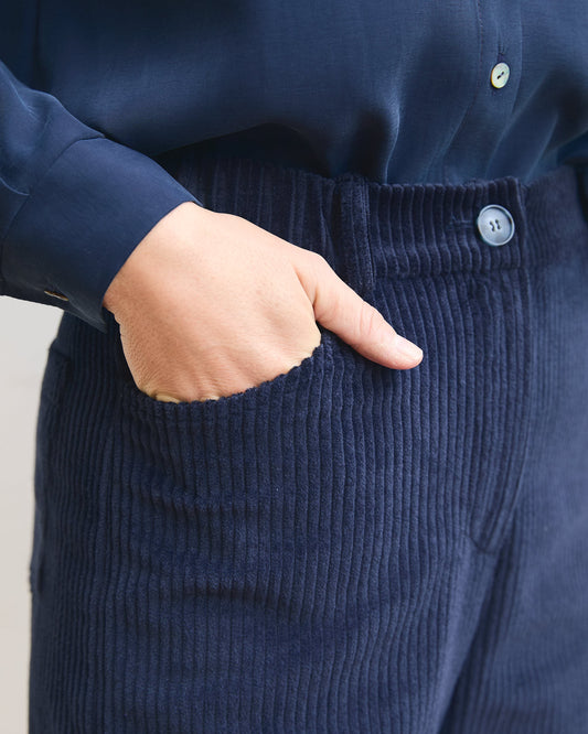 Pantalone velluto Mainà in Blu notte