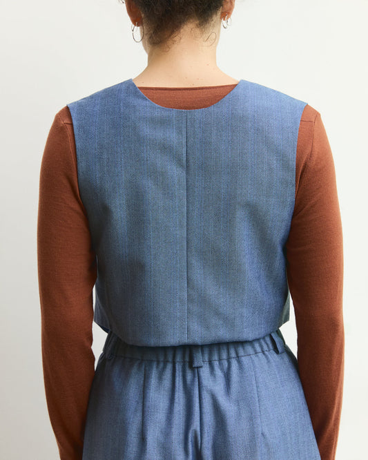 Gilet Pecìn in lana Grigio Nuvola