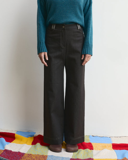 Pantalone jeans Mainà in denim Moka