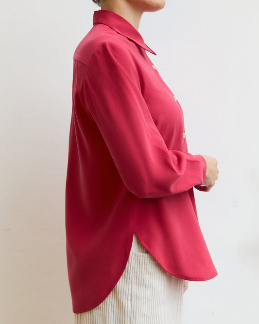 Camicia Aiga in viscosa Rosso corallo