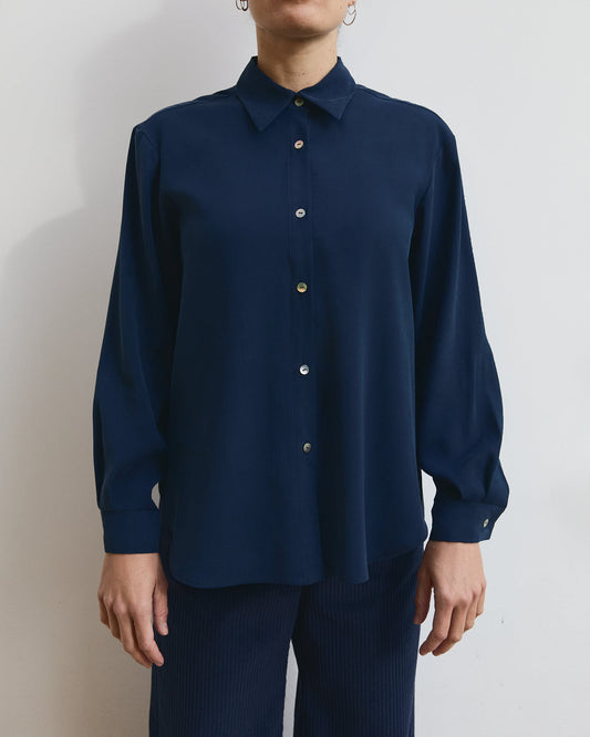 Aiga Viscose Shirt Midnight Blue