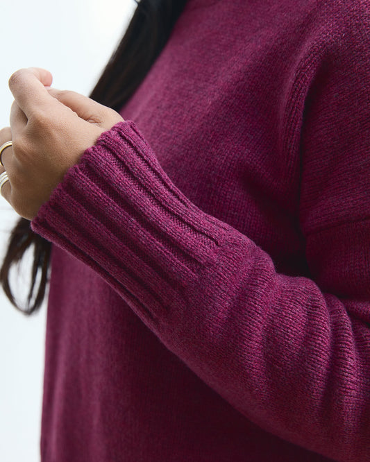 Maglione Tramontana in Prugna Lampone