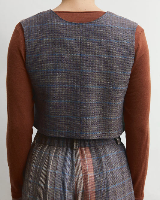 Edizione speciale -Gilet Pecìn in lana e seta fantasia