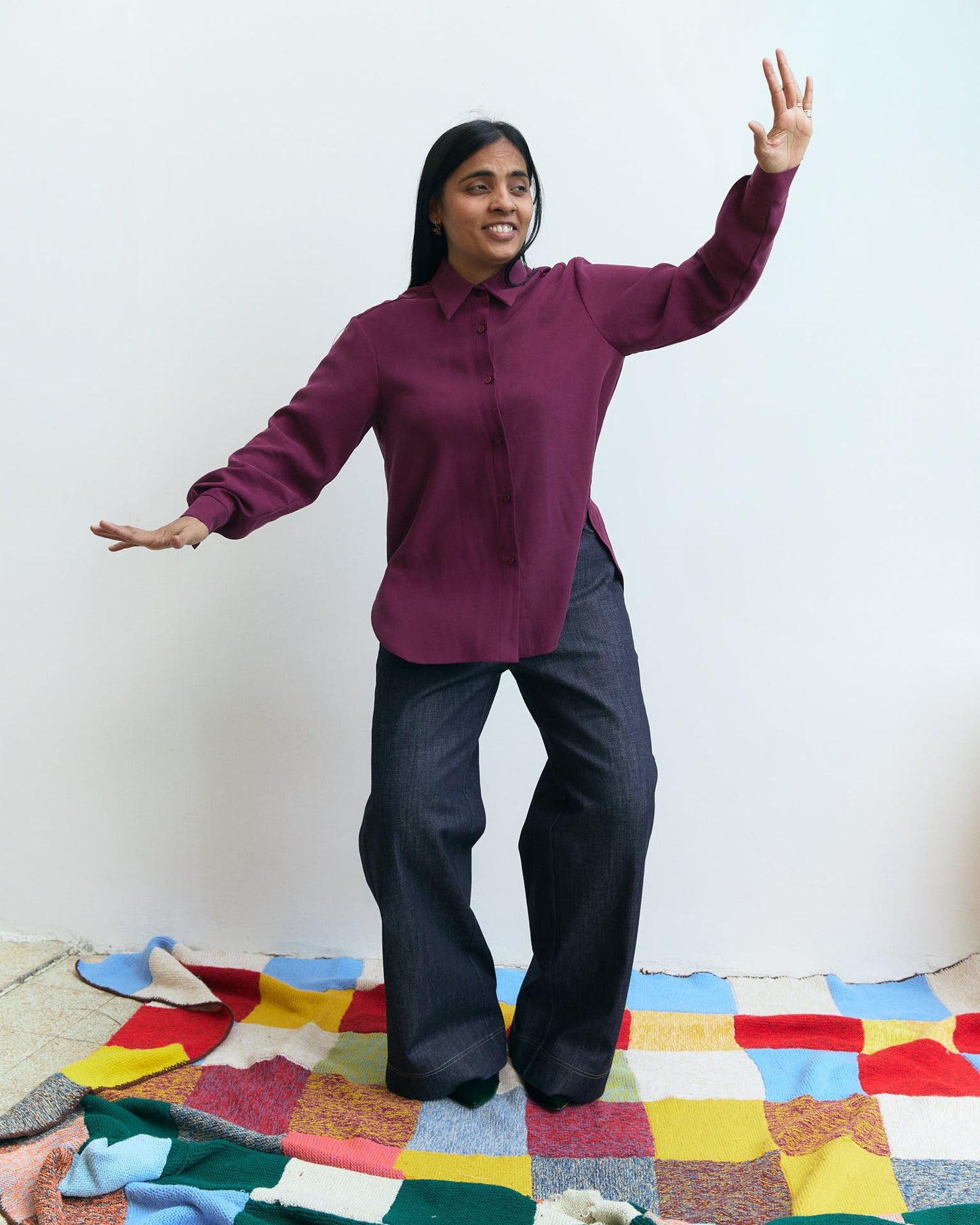 Camicia Aiga in viscosa Prugna lampone