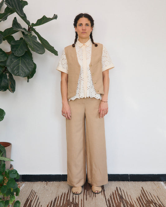 COMPLETE - Cianìn Cianìn palazzo trousers + Pecìn wool vest in Cloud Grey