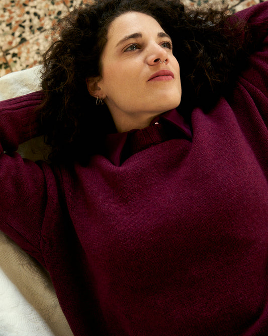 Maglione Tramontana in Prugna Lampone