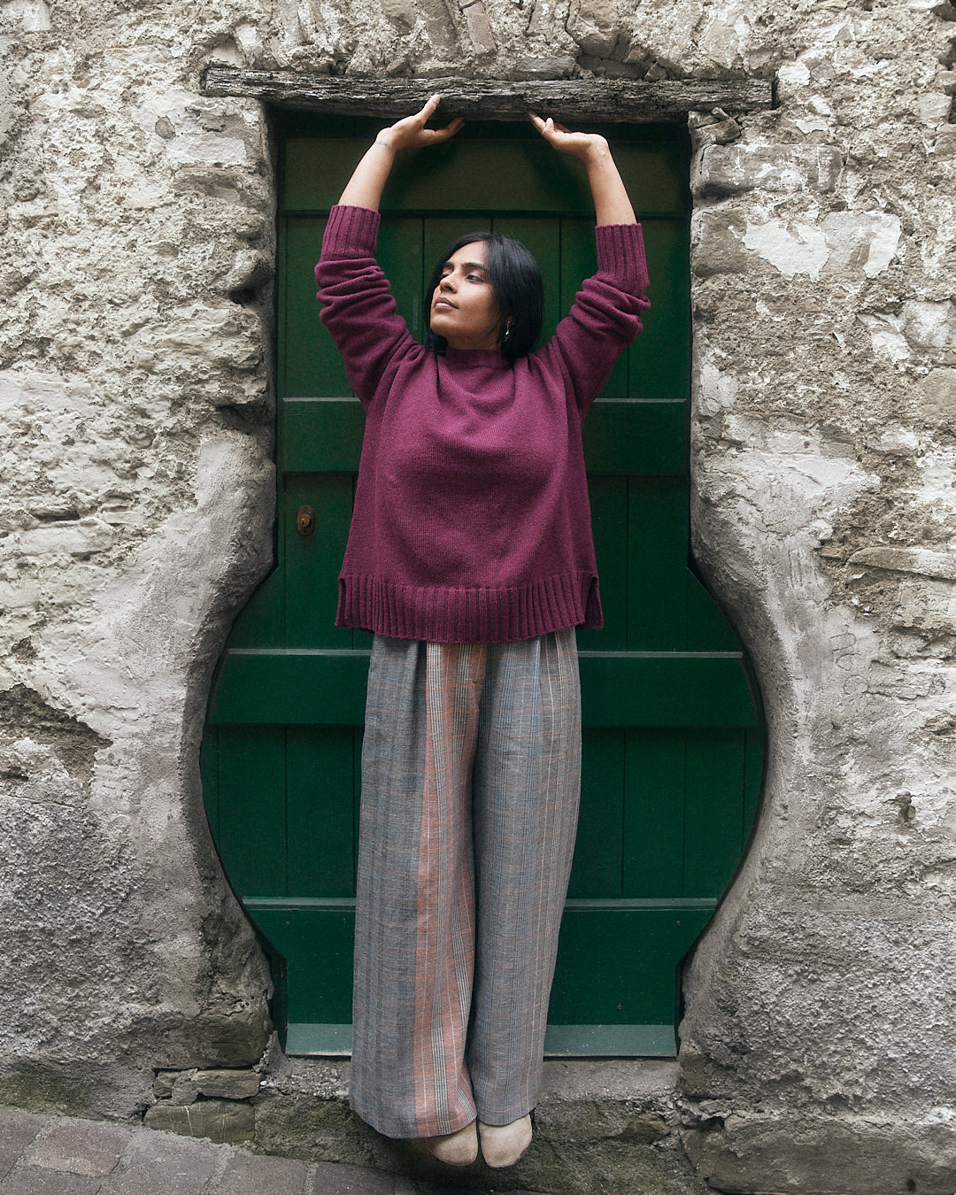 Edizione speciale- Pantalone Cianìn Cianìn in lana e seta fantasia