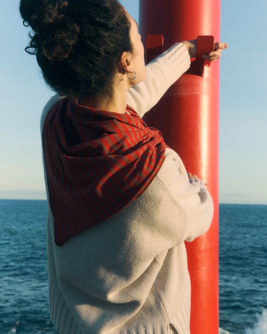 Foulard Niù in jersey a righe marinare