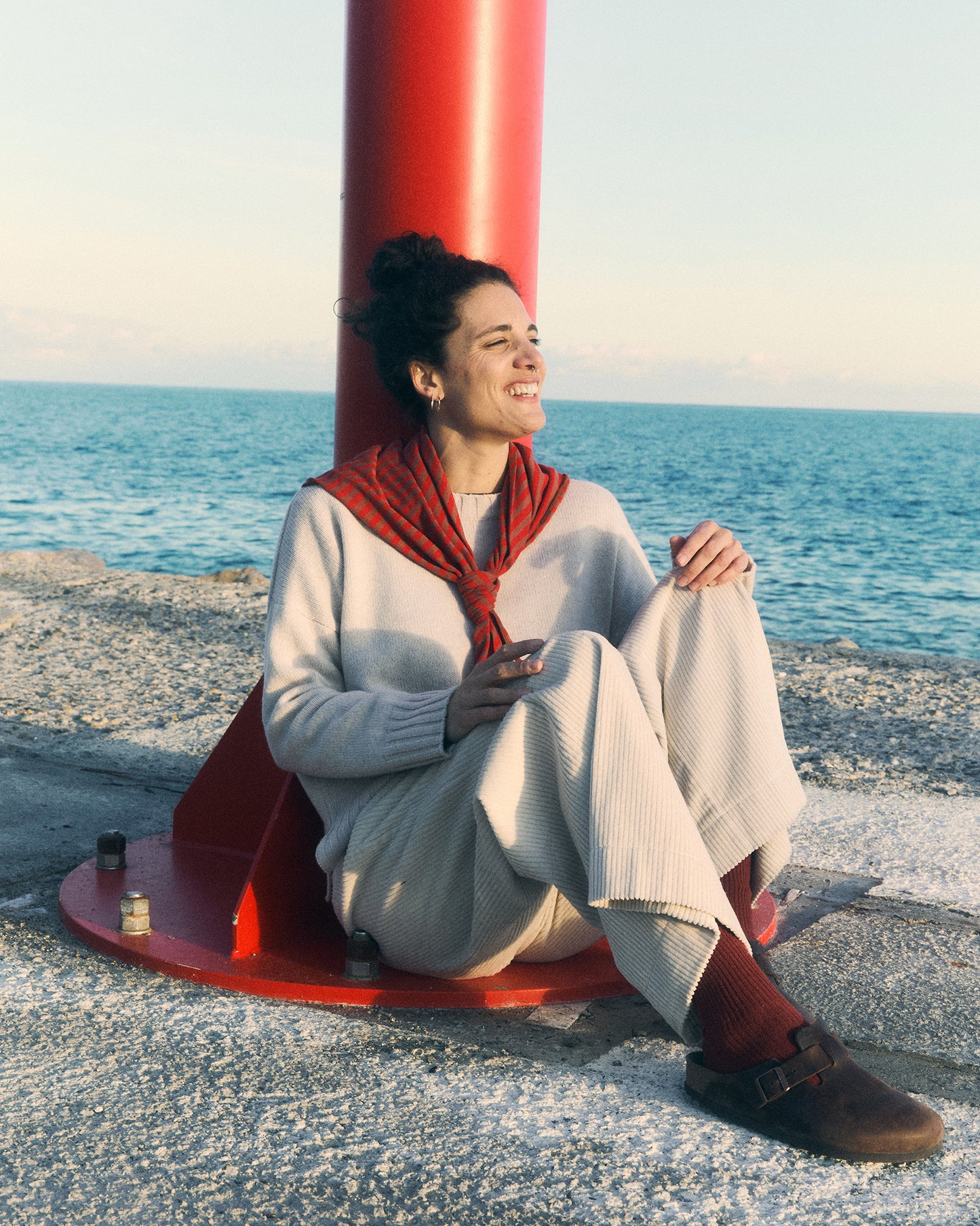 Foulard Niù in jersey a righe marinare