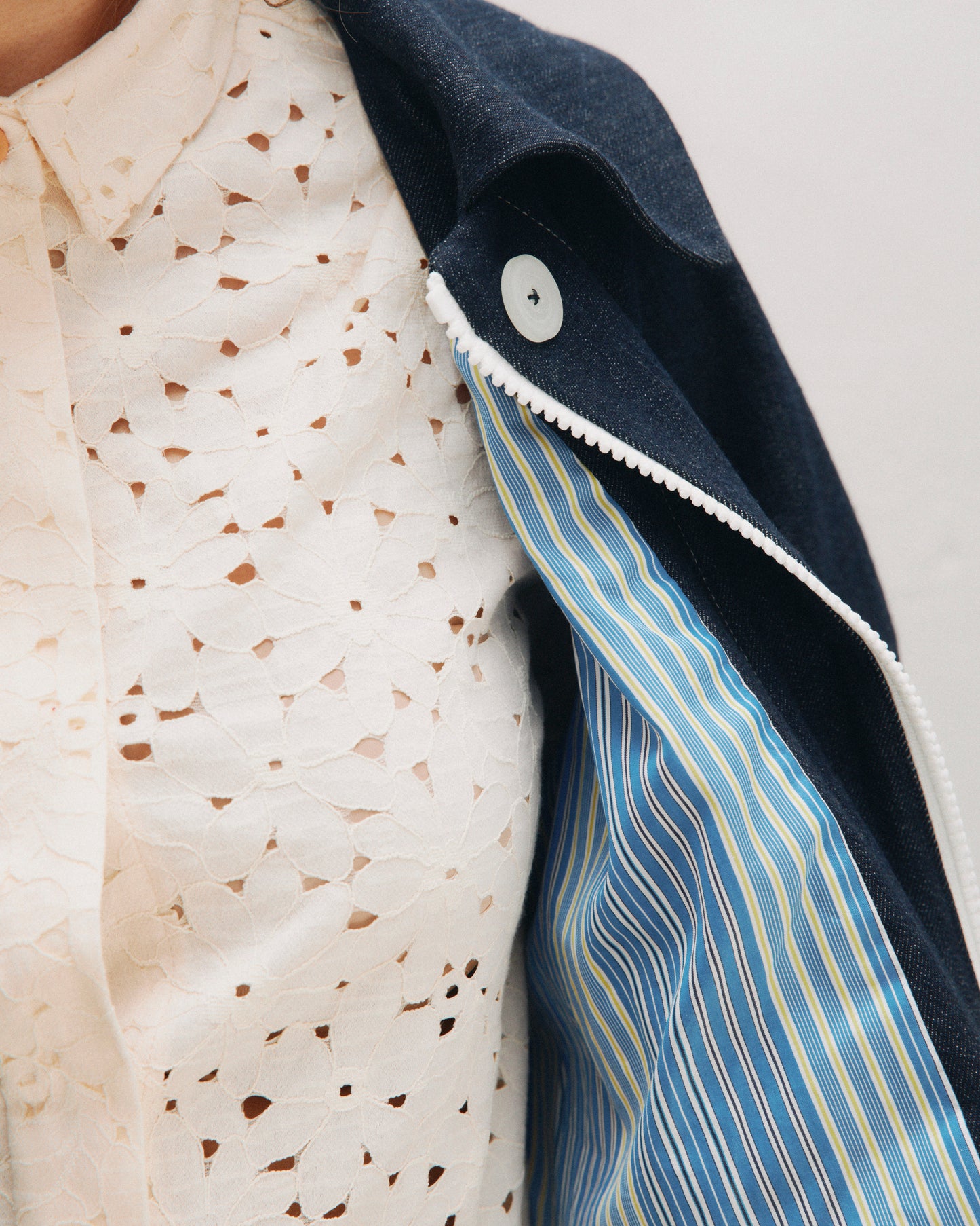 Gaia jacket lined in herringbone wool
