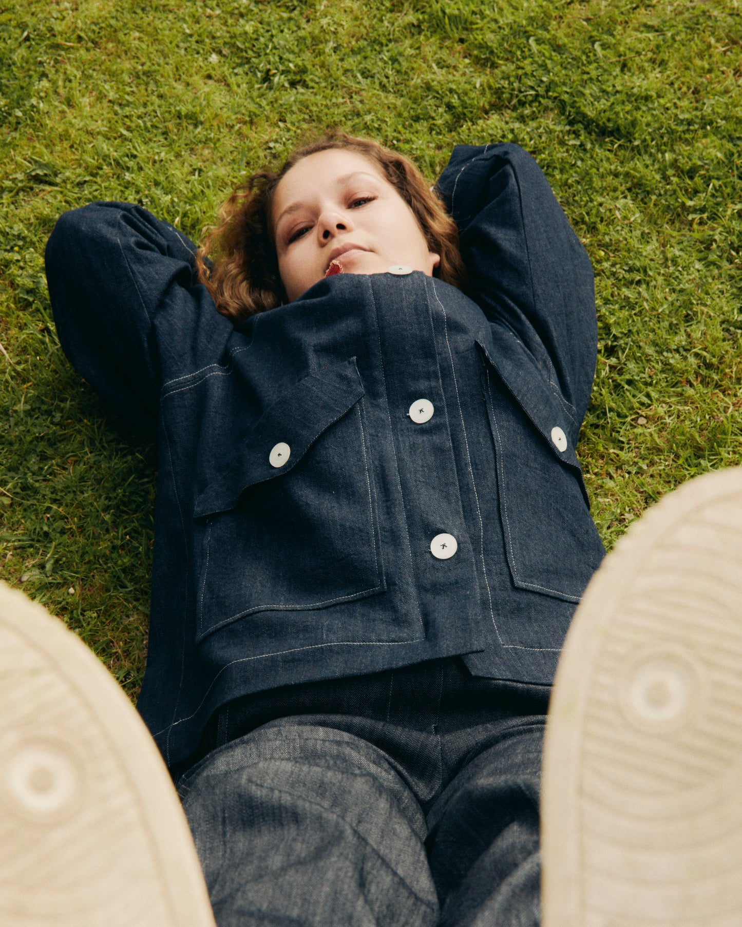 Gaia jacket lined in herringbone wool