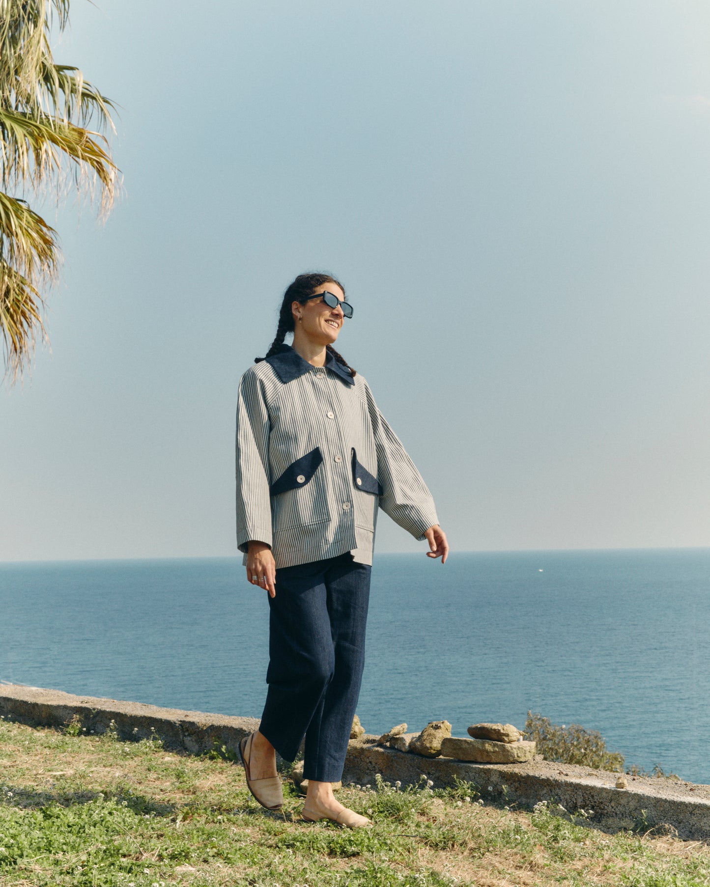 Gaia jacket lined in herringbone wool