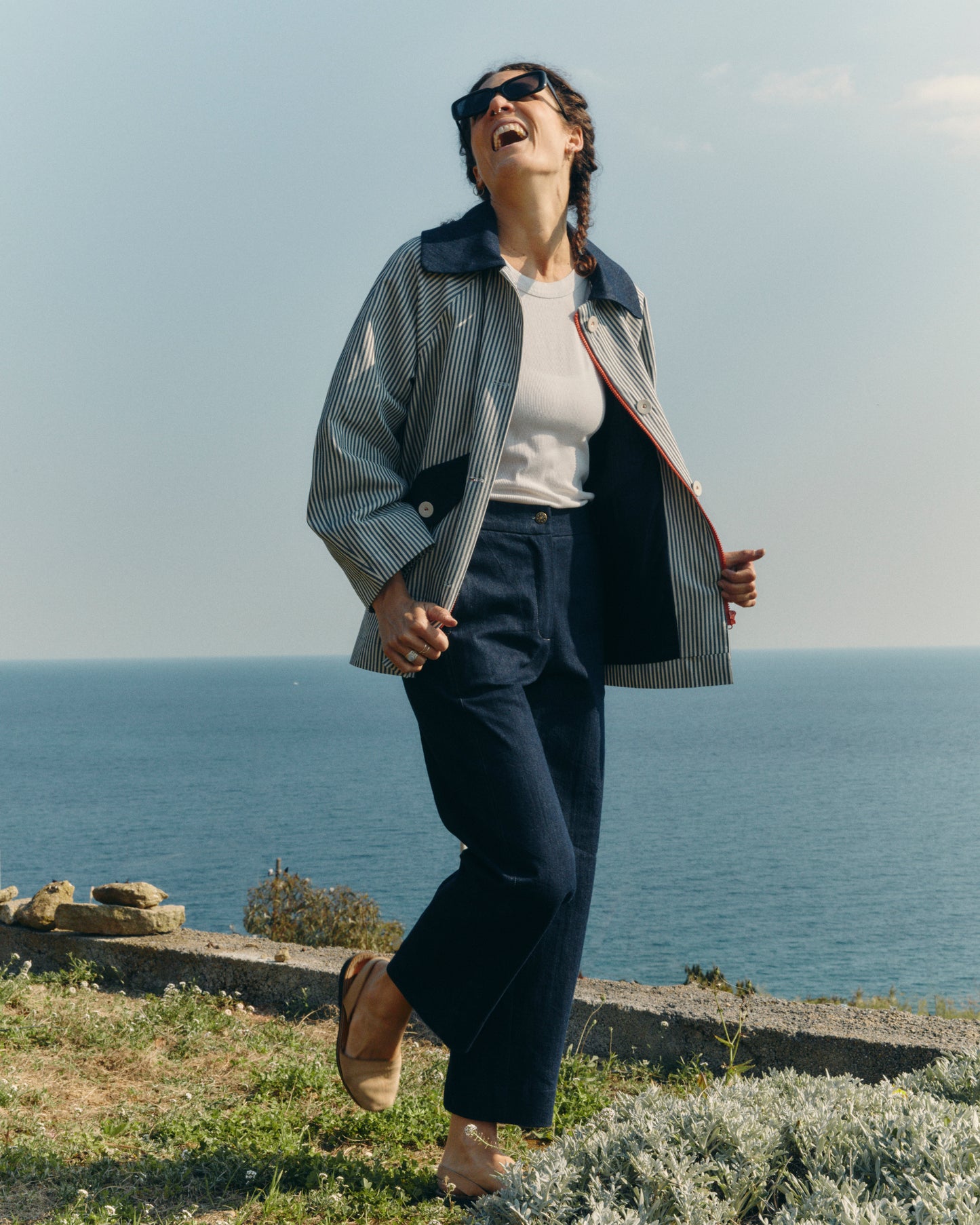 Gaia jacket lined in herringbone wool