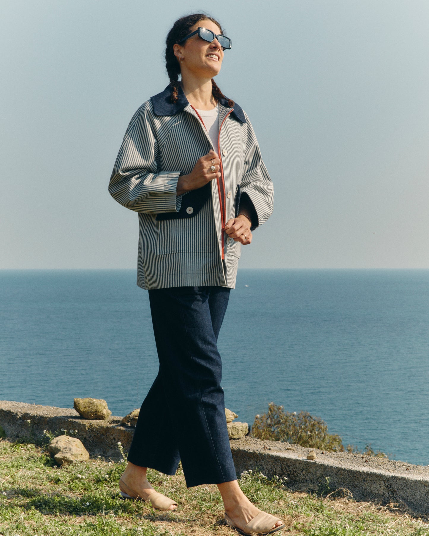 Gaia jacket lined in herringbone wool