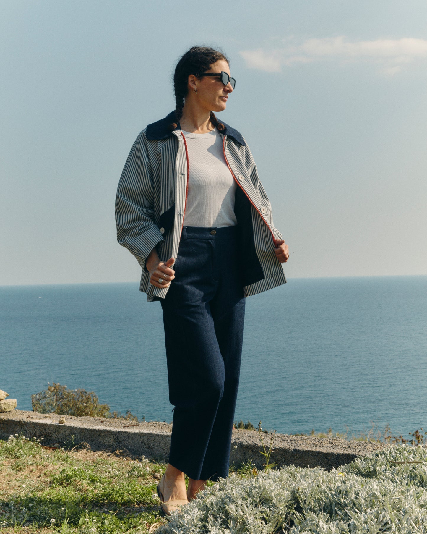 Gaia jacket lined in herringbone wool