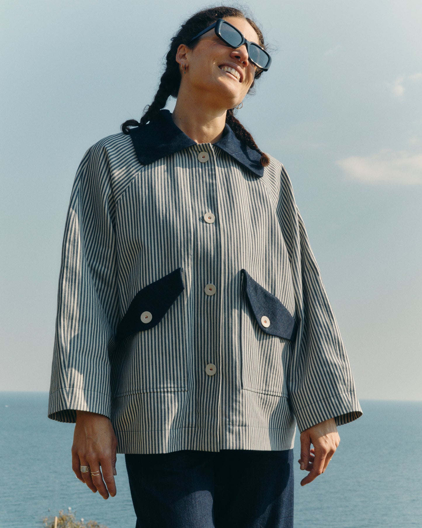Gaia jacket lined in herringbone wool