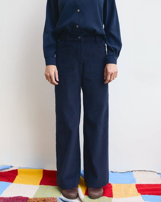 Pantalone velluto Mainà in Blu notte