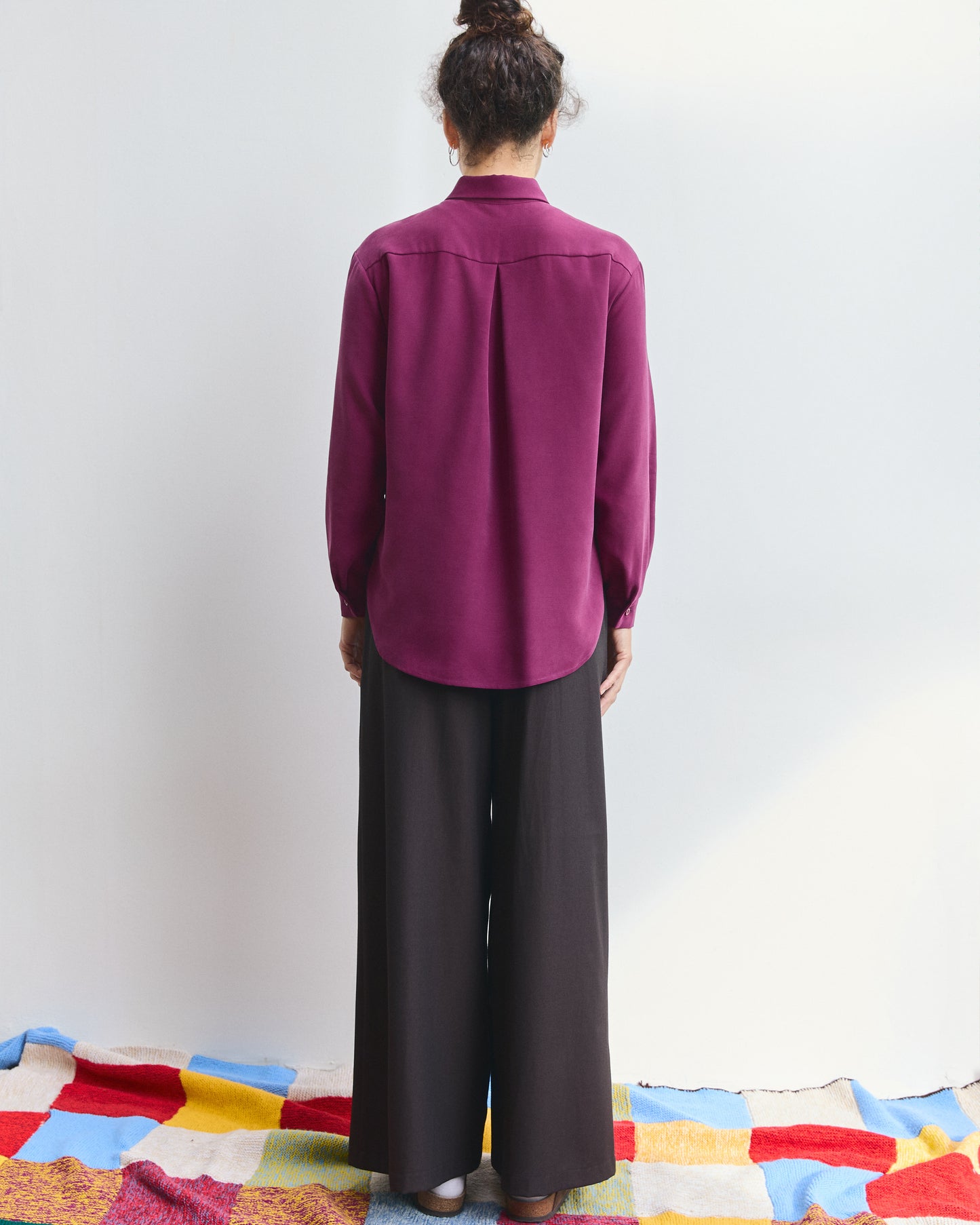 Camicia Aiga in viscosa Prugna lampone