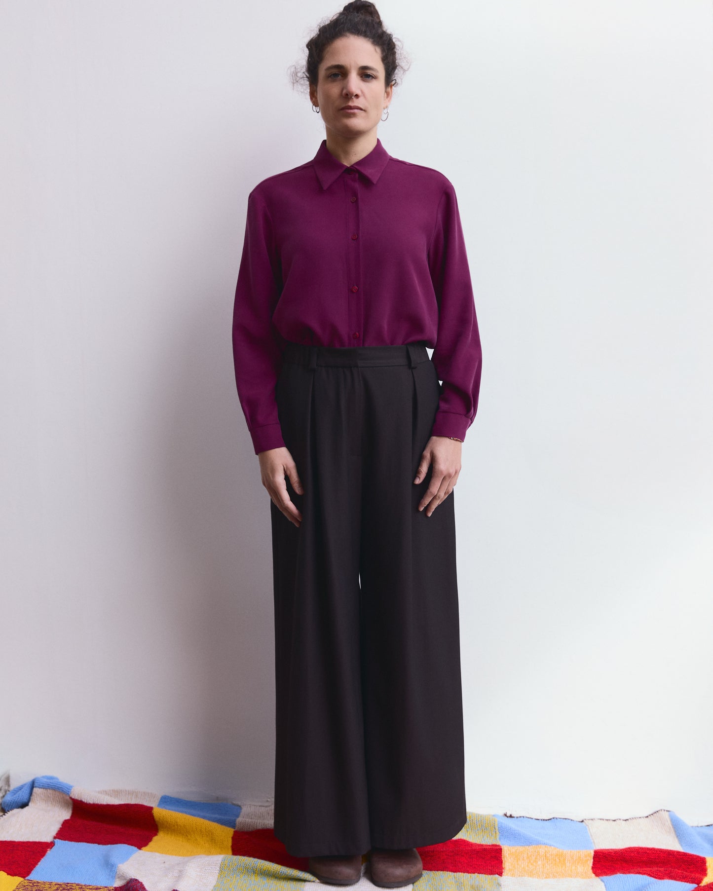 Camicia Aiga in viscosa Prugna lampone