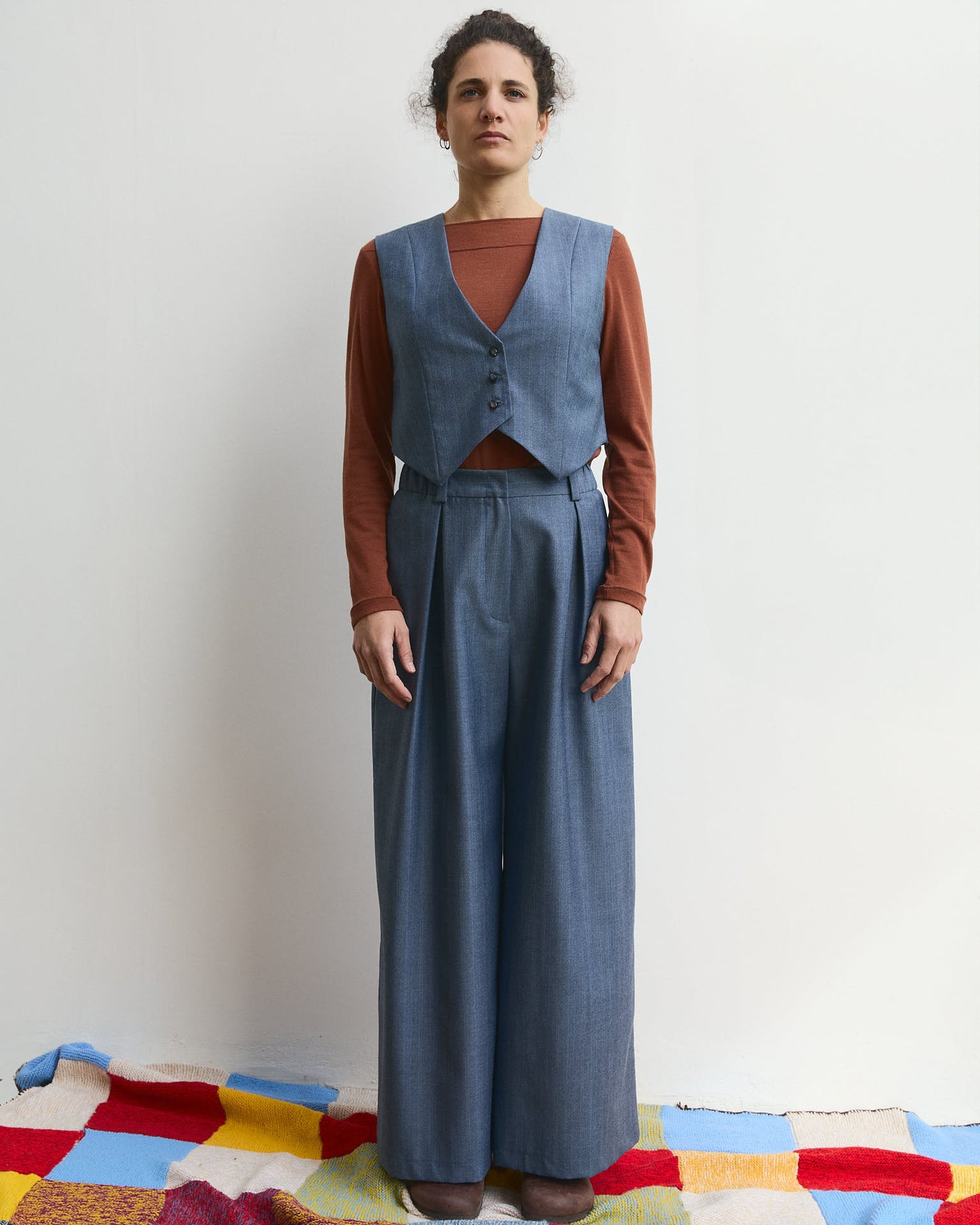 Gilet Pecìn in lana Grigio Nuvola