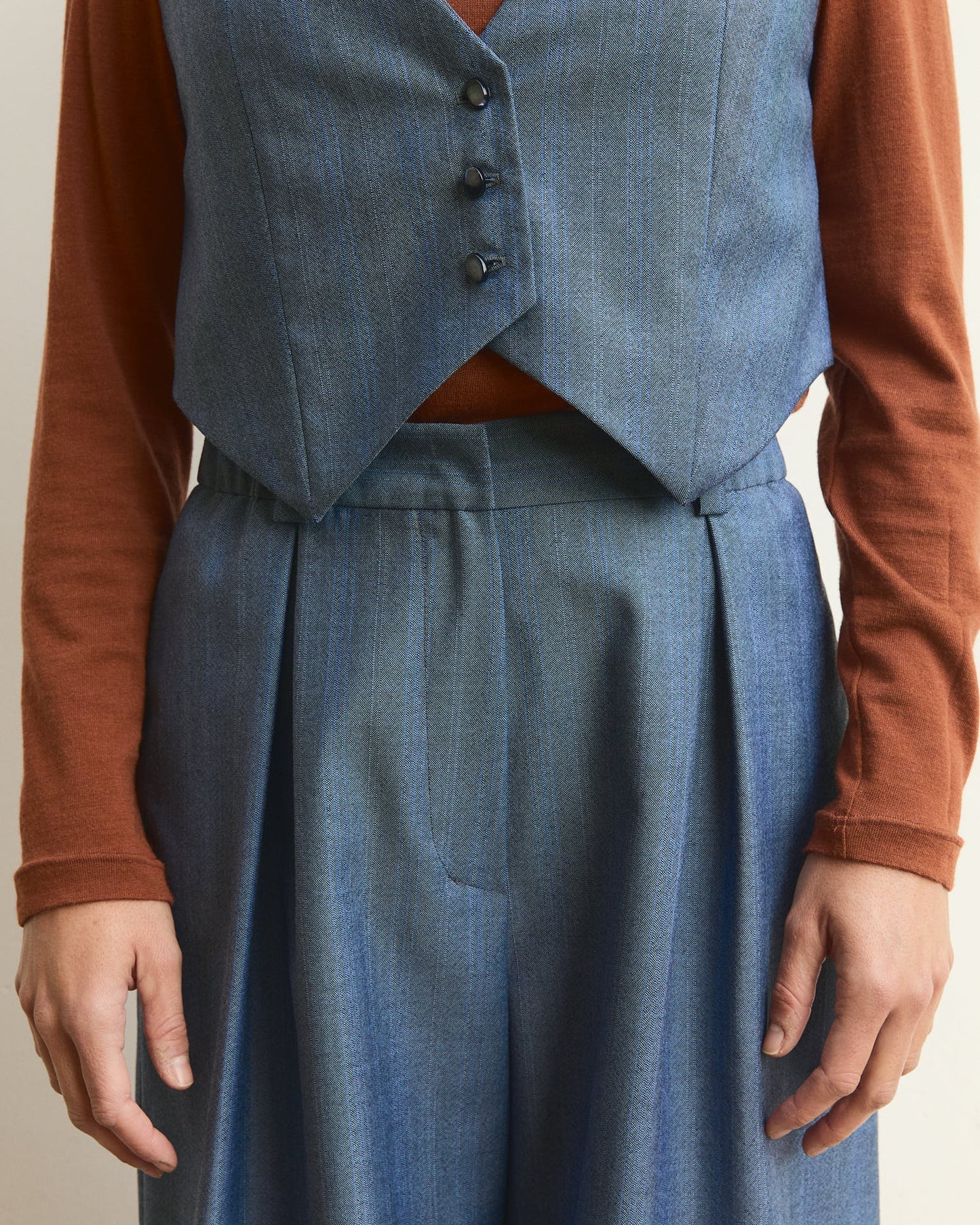 Gilet Pecìn in lana Grigio Nuvola