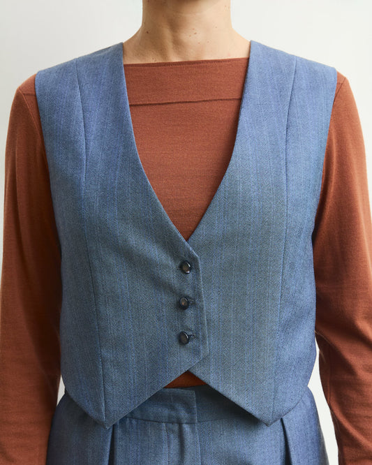 Gilet Pecìn in lana Grigio Nuvola