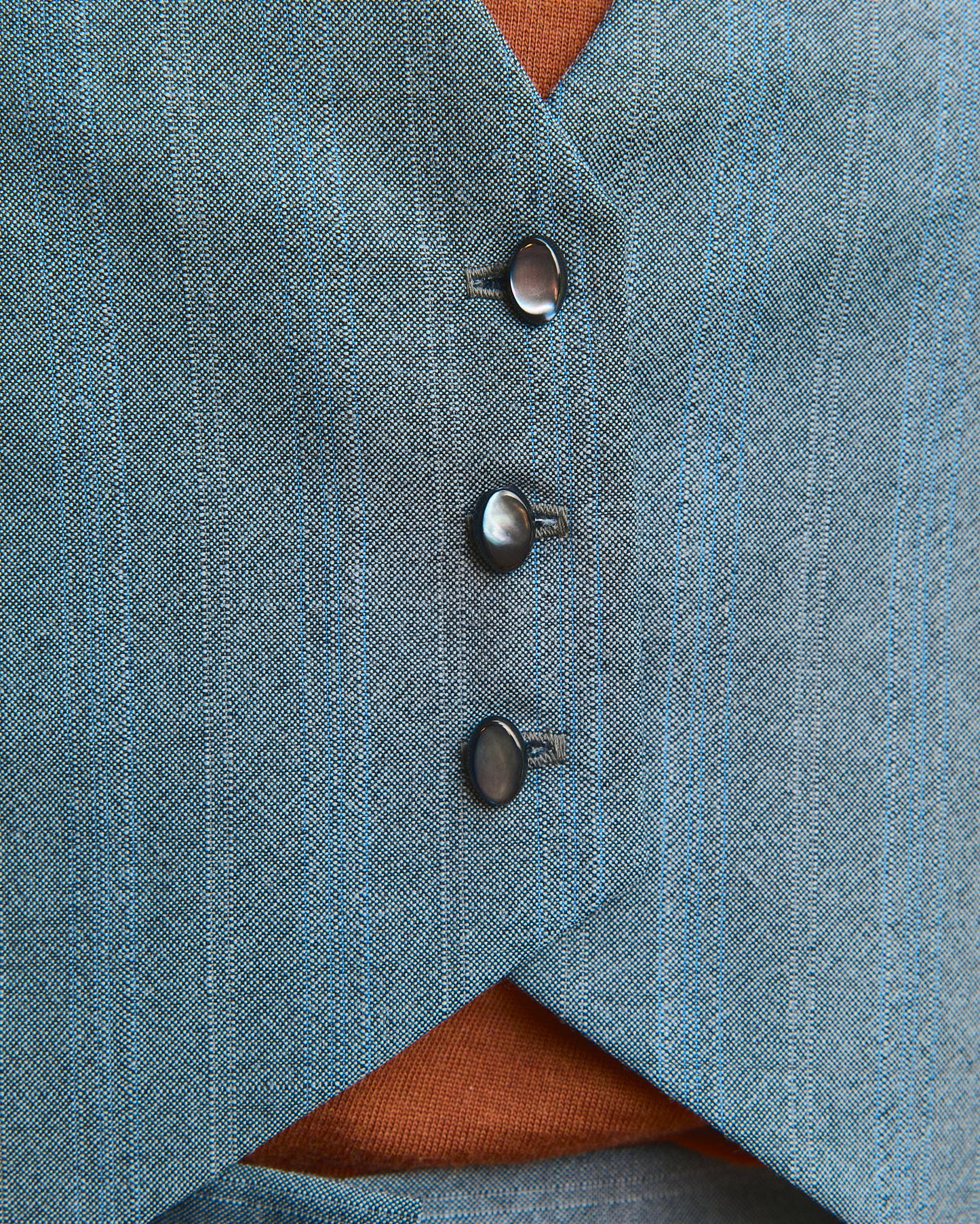 COMPLETO- Pantalone palazzo Cianìn Cianìn + Gilet Pecìn in lana Grigio Nuvola