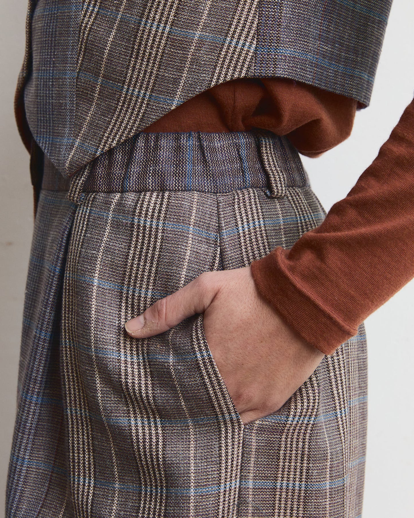 Edizione speciale- Pantalone Cianìn Cianìn in lana e seta fantasia