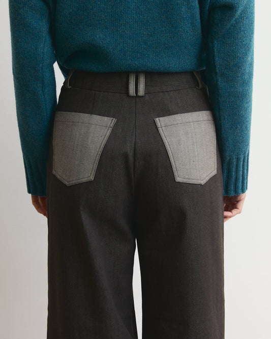 Pantalone jeans Mainà in denim Moka