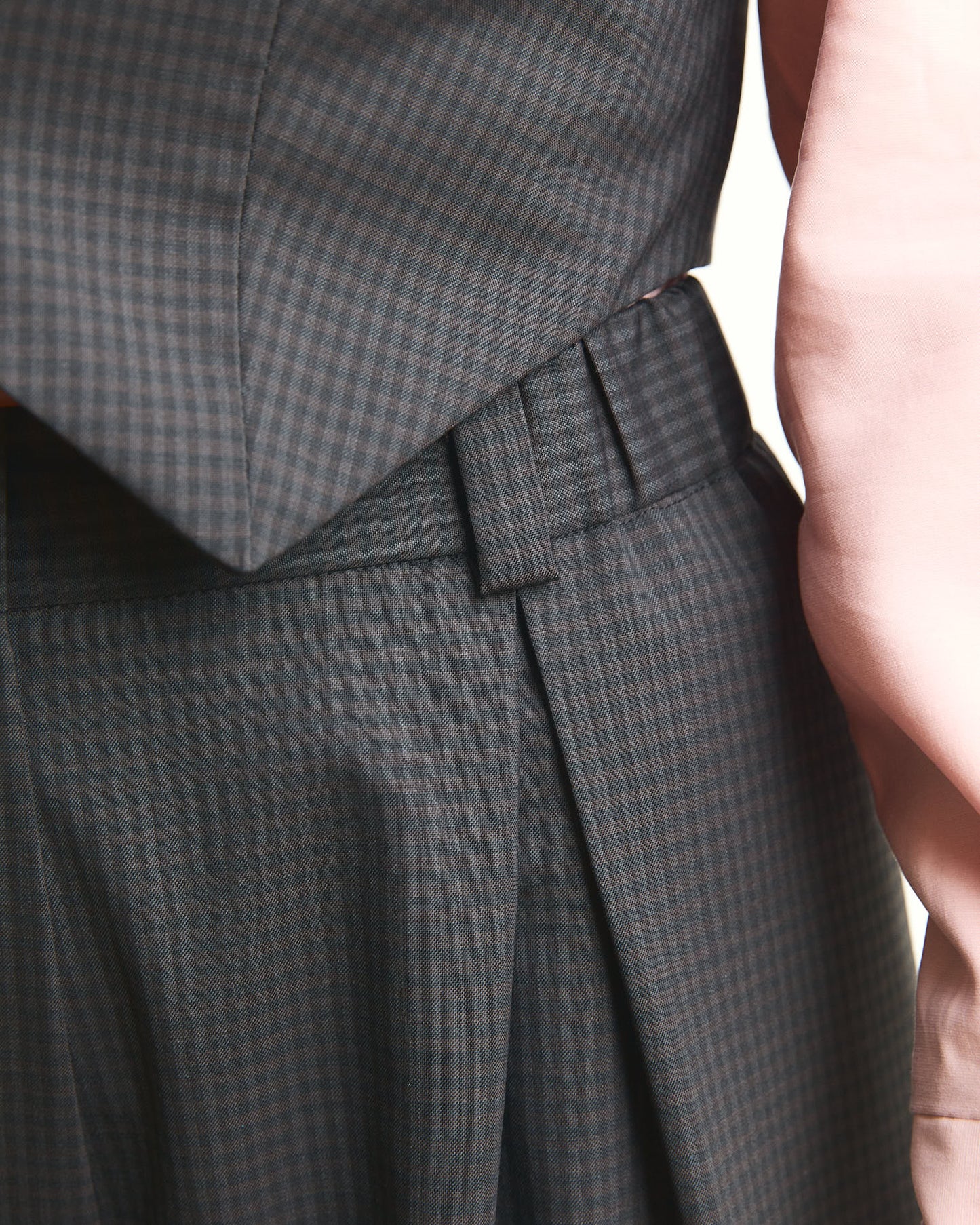 Pantalone palazzo Cianìn in fresco lana a microquadri