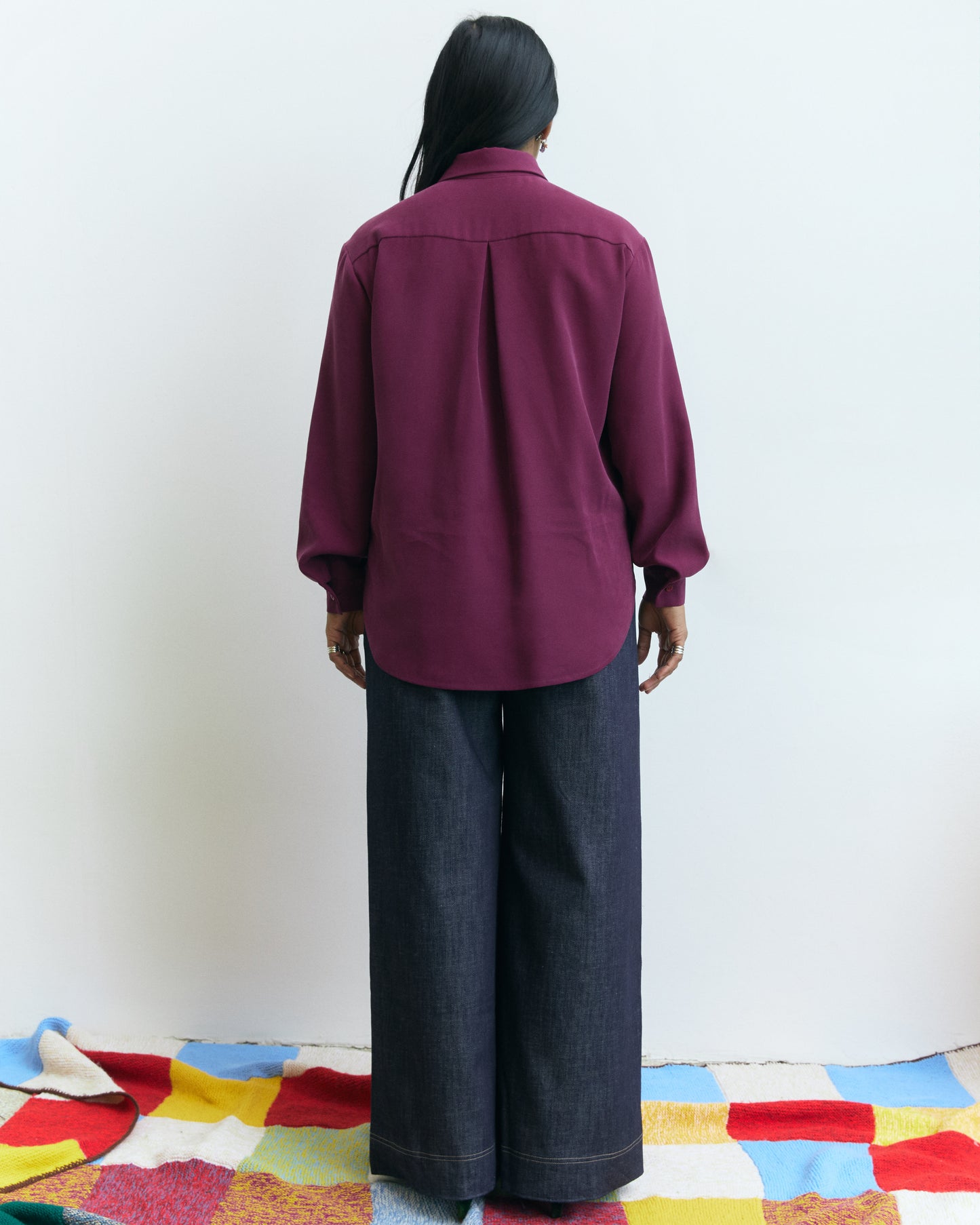 Camicia Aiga in viscosa Prugna lampone