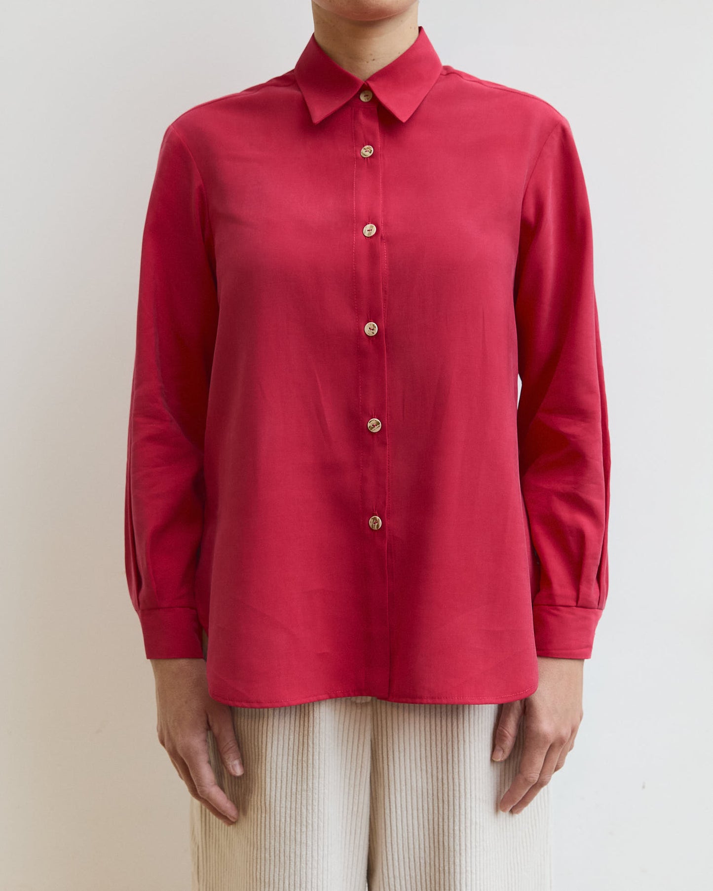 Camicia Aiga in viscosa Rosso corallo