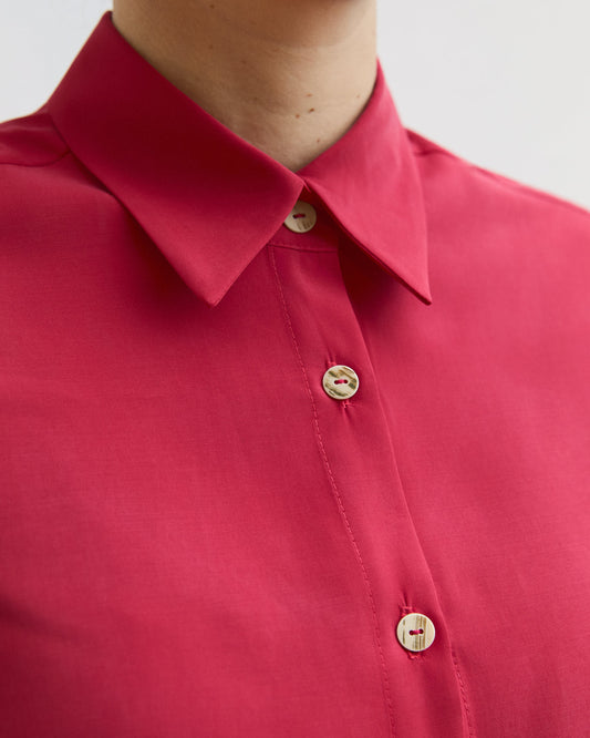 Camicia Aiga in viscosa Rosso corallo