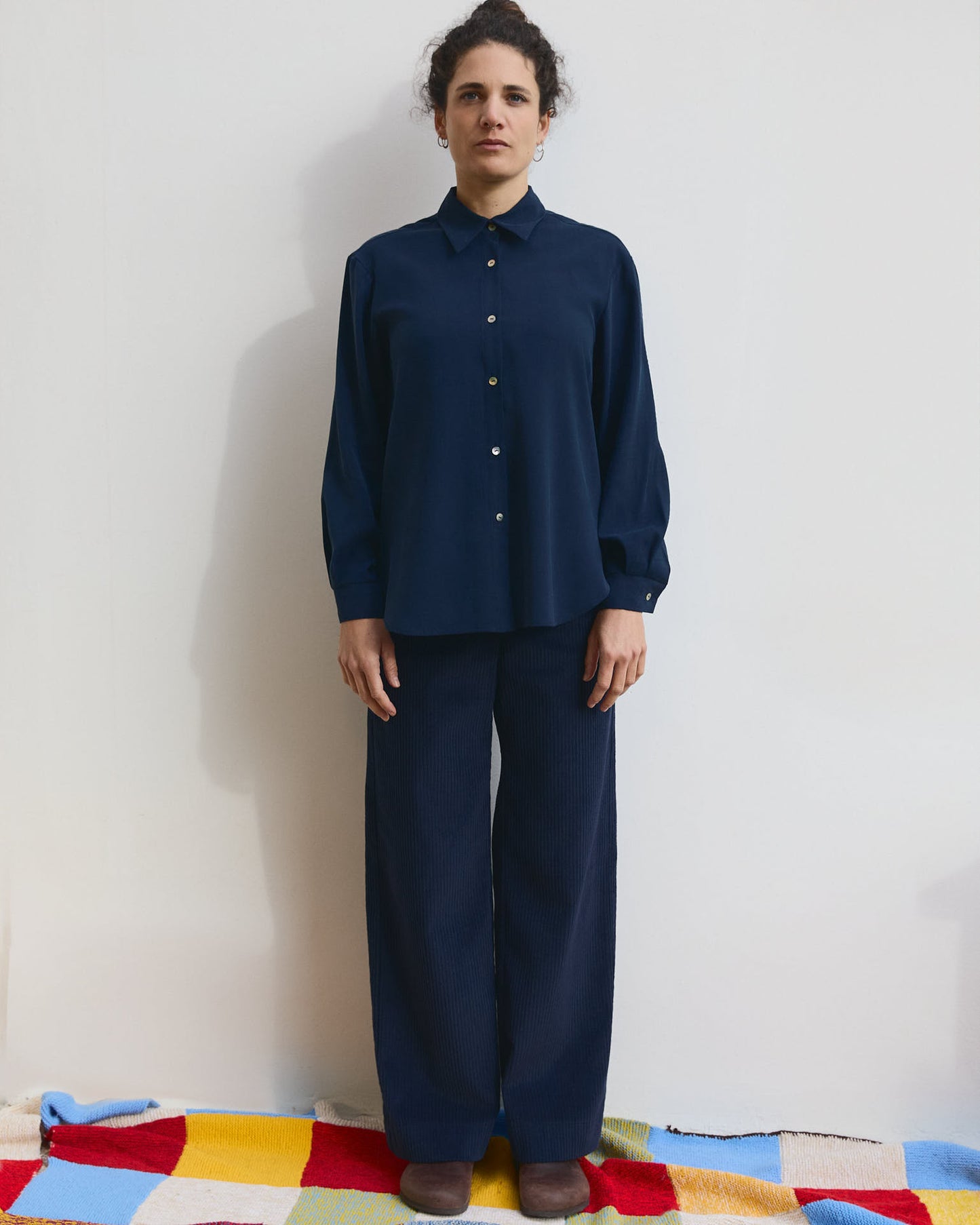 Camicia Aiga in viscosa Blu notte