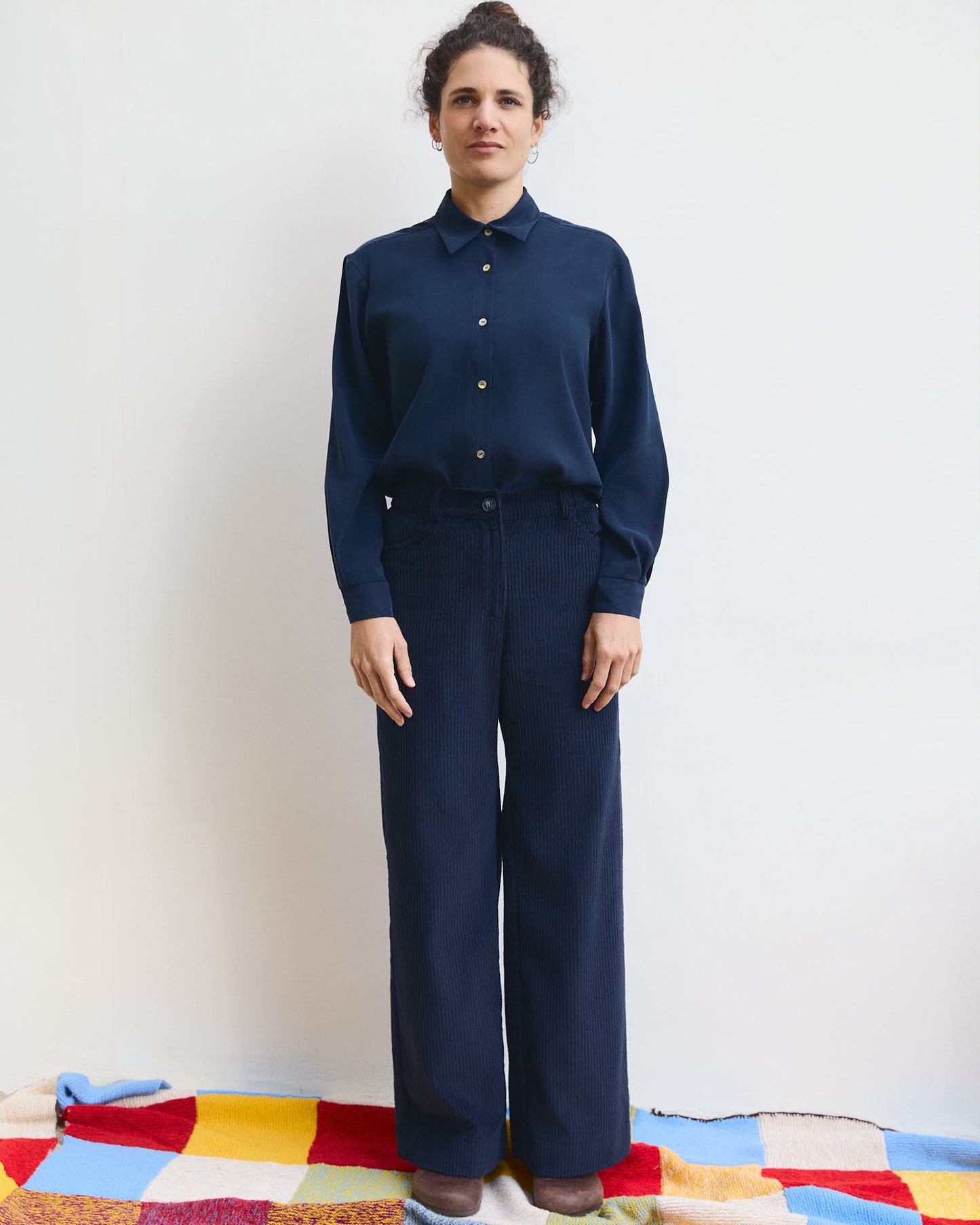 Camicia Aiga in viscosa Blu notte