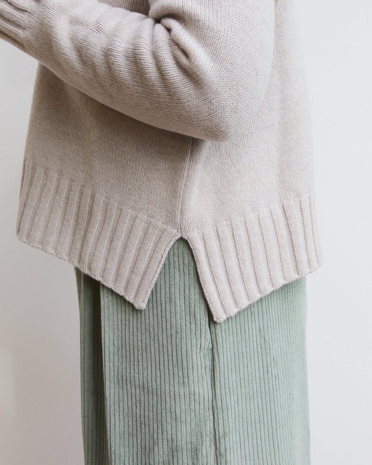 Pantalone palazzo Cianìn in velluto Salvia