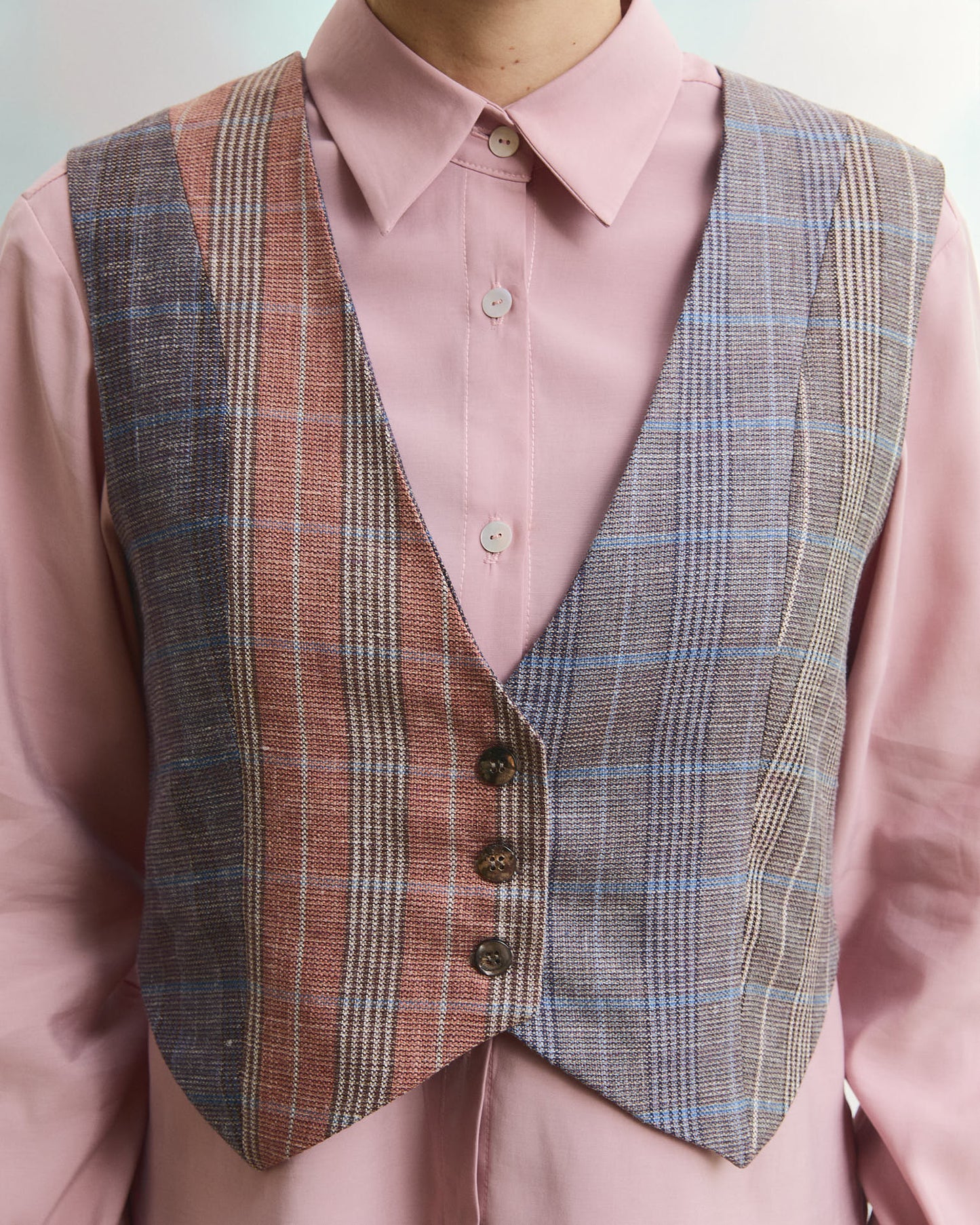 Edizione speciale -Gilet Pecìn in lana e seta fantasia