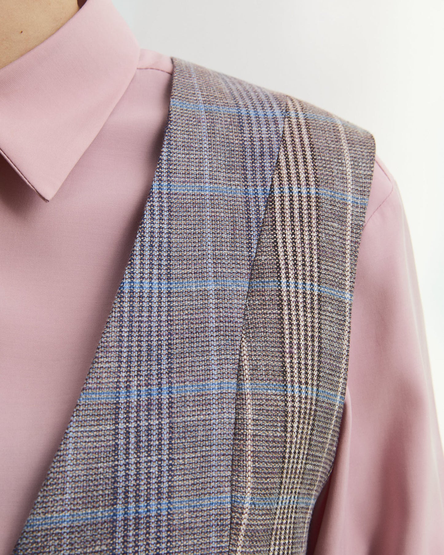 Edizione speciale -Gilet Pecìn in lana e seta fantasia