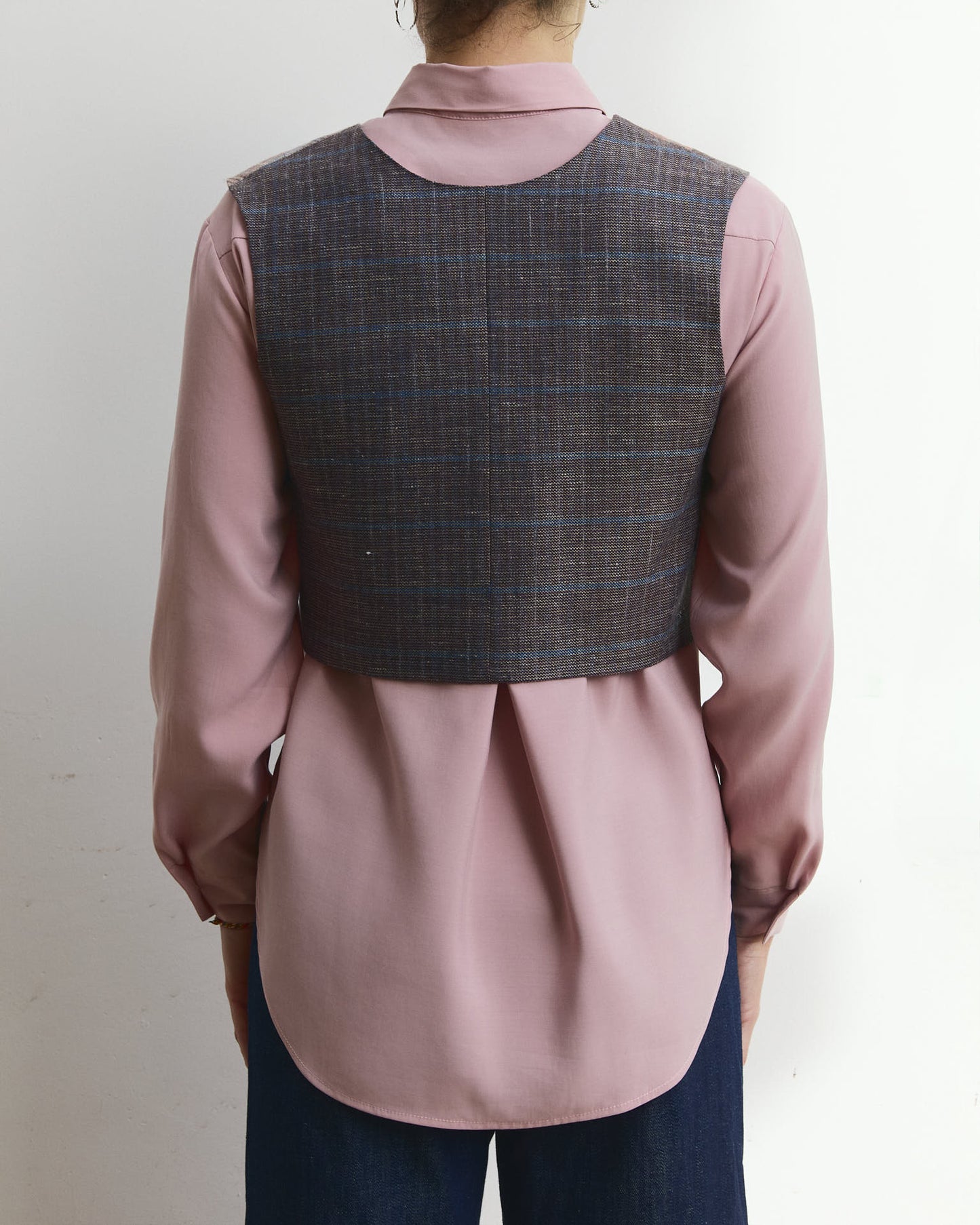 Edizione speciale -Gilet Pecìn in lana e seta fantasia