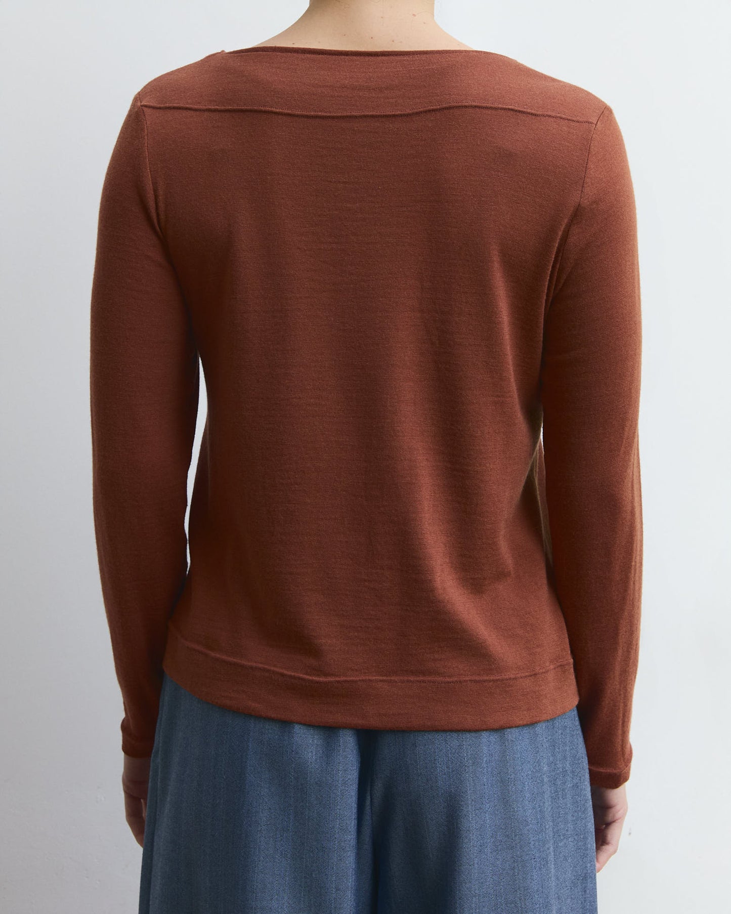 T-shirt Lüna  in lana e viscosa Ruggine