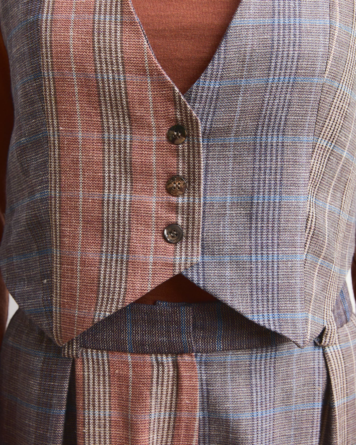 Edizione speciale -Gilet Pecìn in lana e seta fantasia