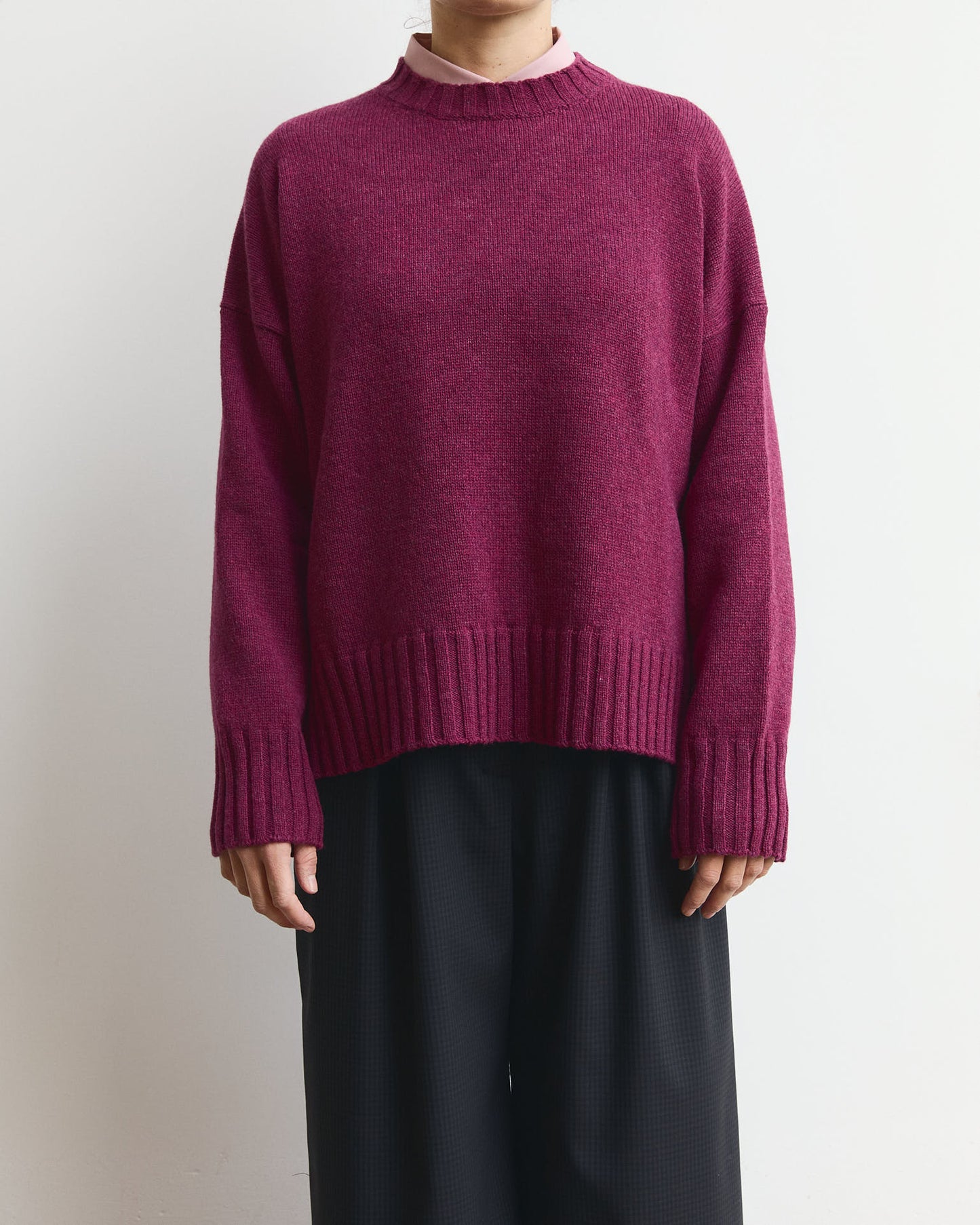 Maglione Tramontana in Prugna Lampone