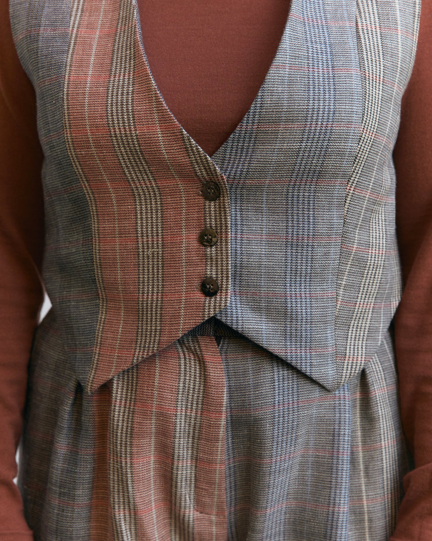 Edizione speciale -Gilet Pecìn in lana e seta fantasia