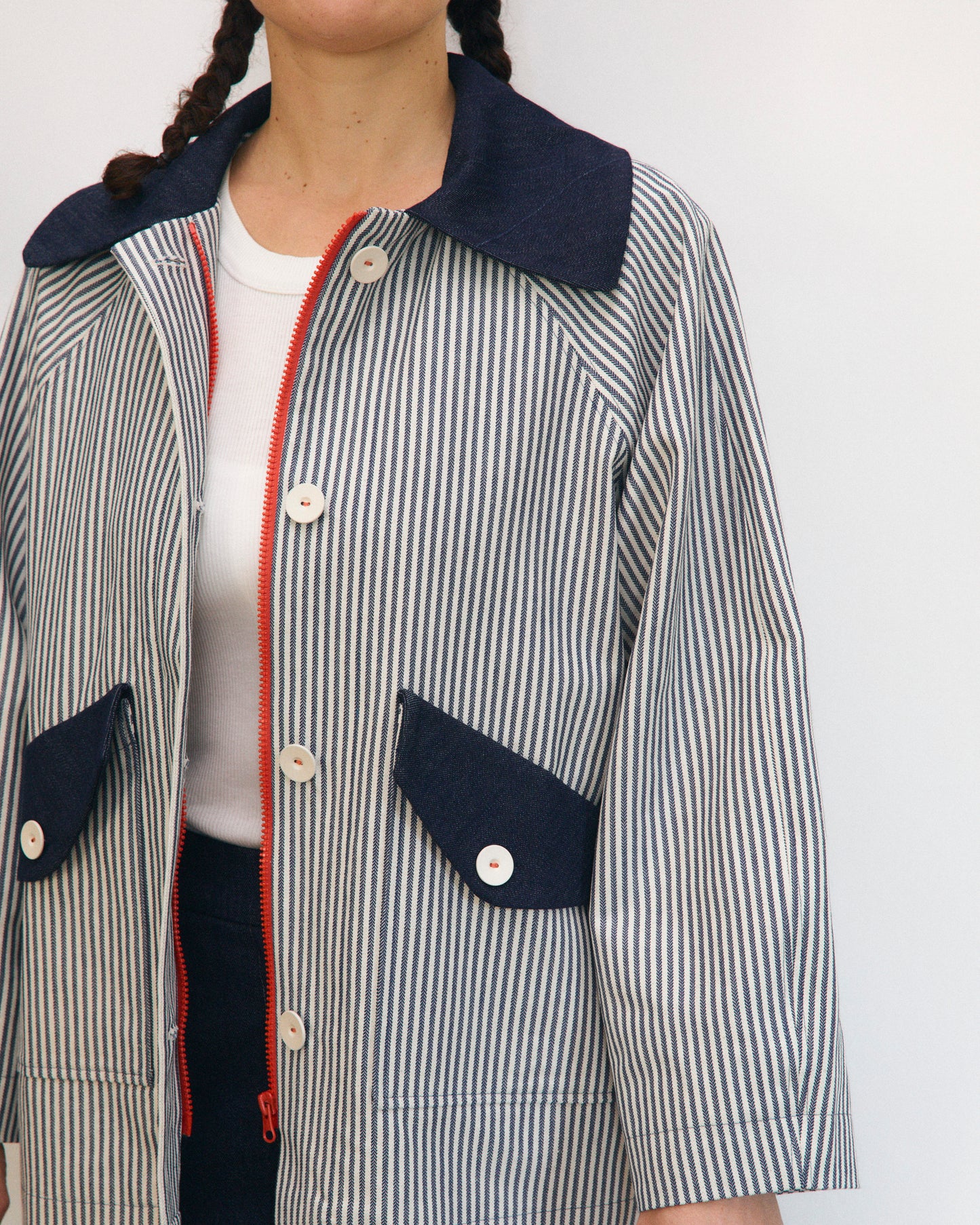 Gaia jacket lined in herringbone wool