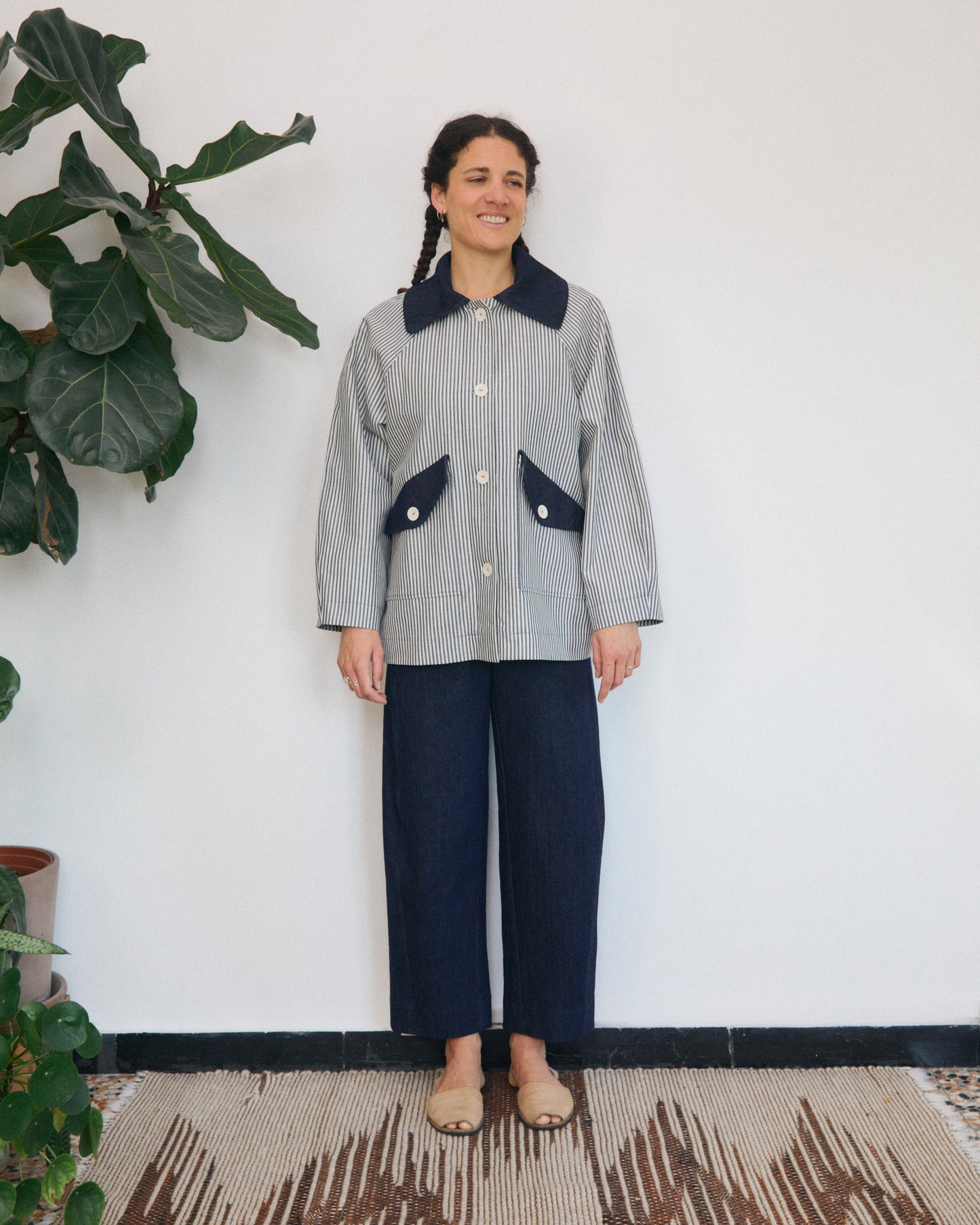 Gaia jacket lined in herringbone wool