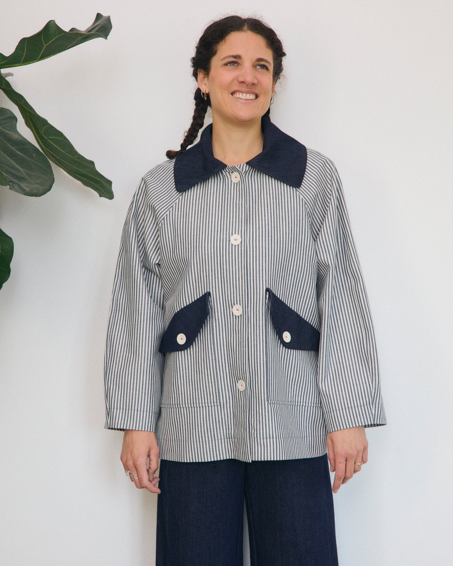 Gaia jacket lined in herringbone wool
