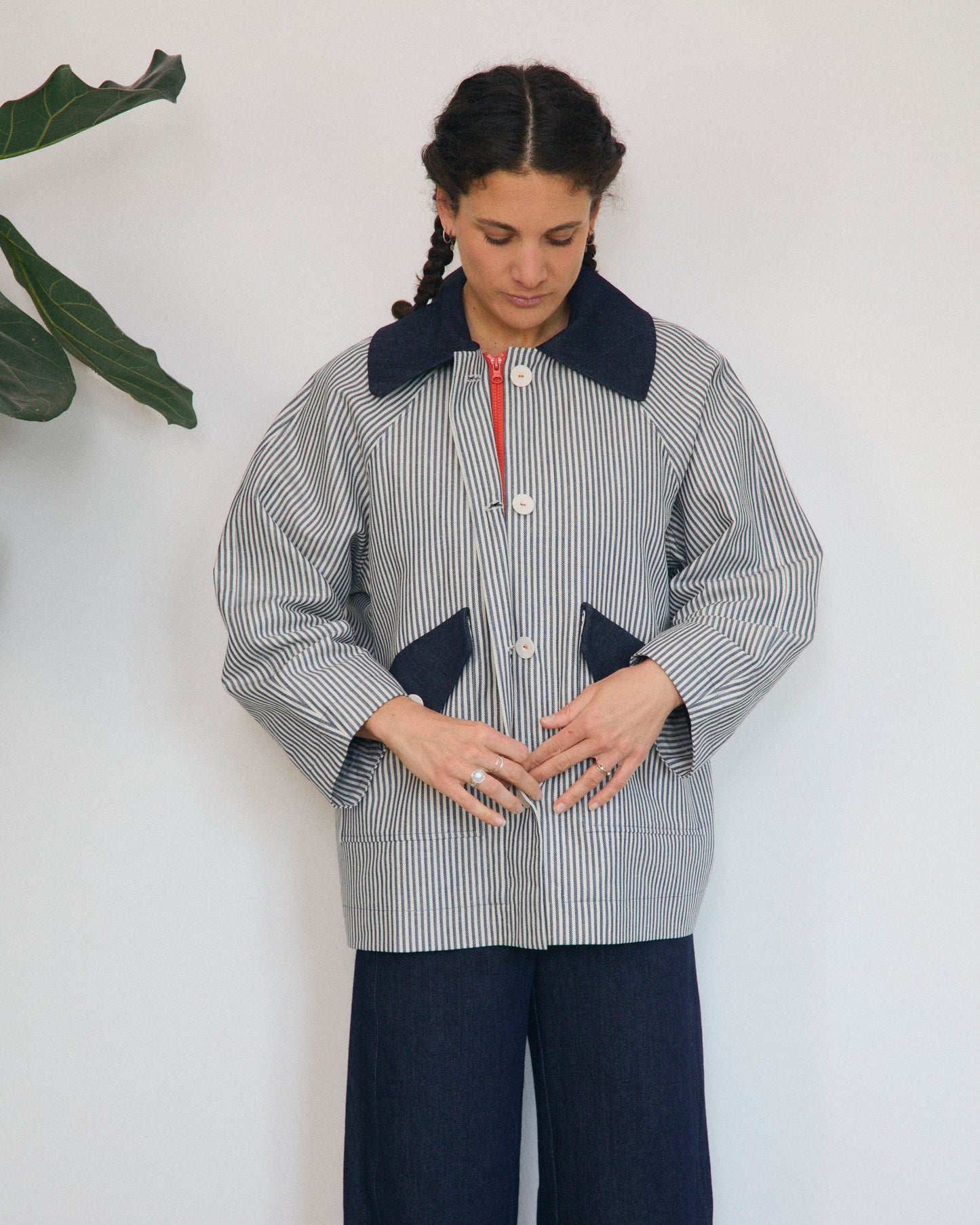 Gaia jacket lined in herringbone wool