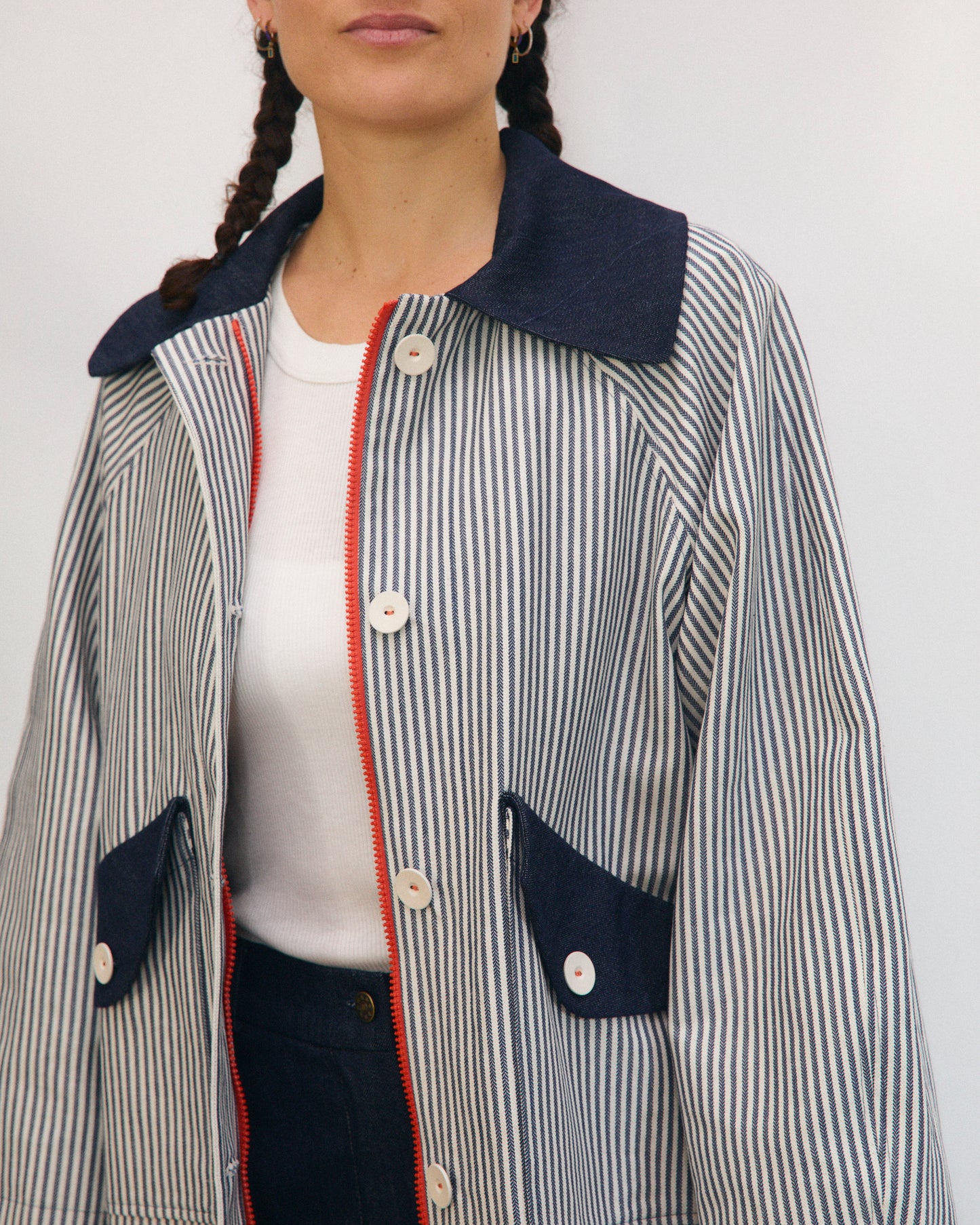 Gaia jacket lined in herringbone wool