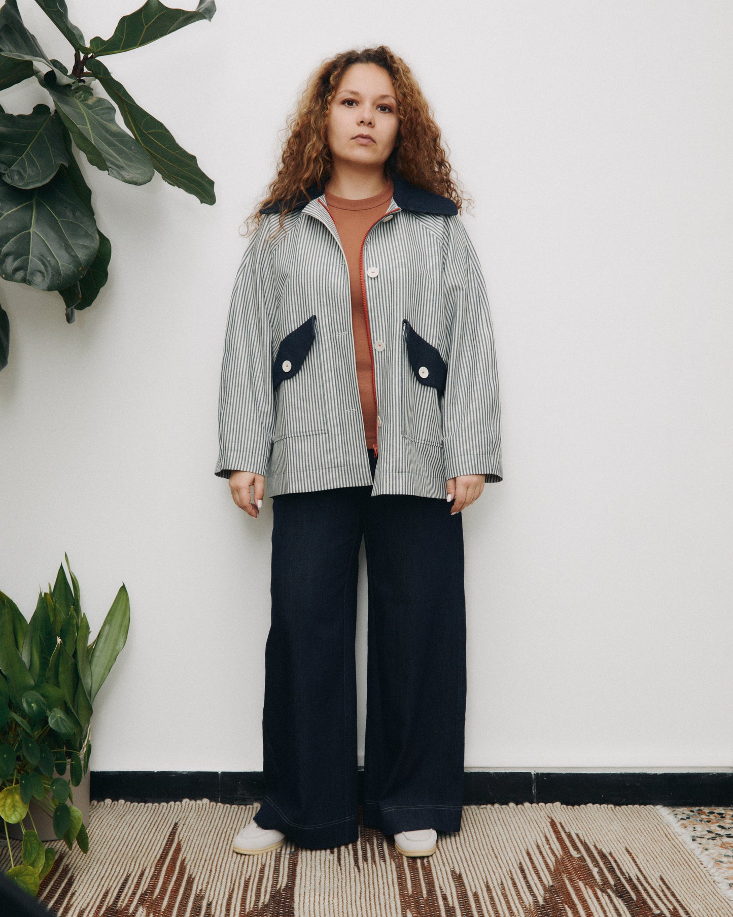 Gaia jacket lined in herringbone wool