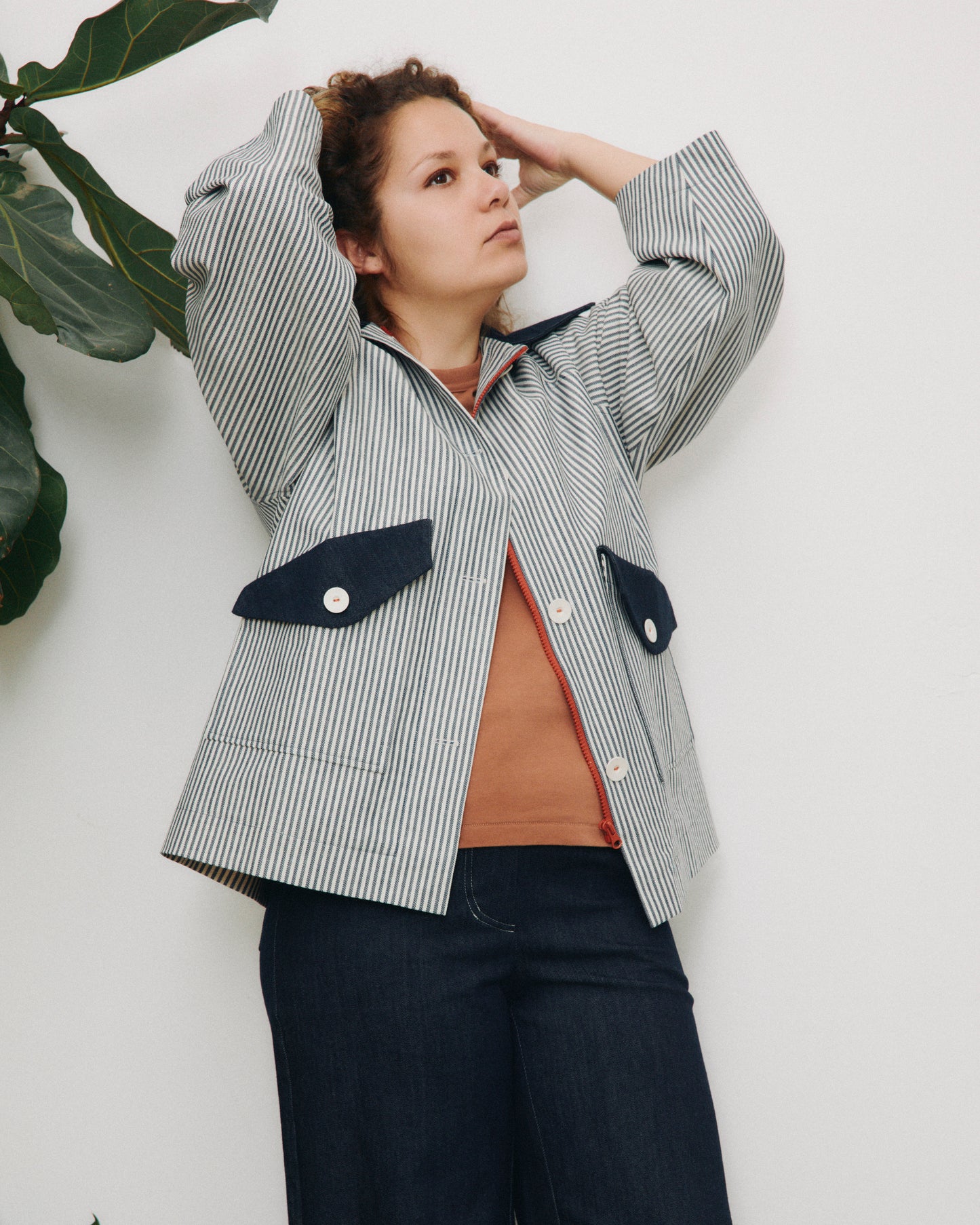 Gaia jacket lined in herringbone wool